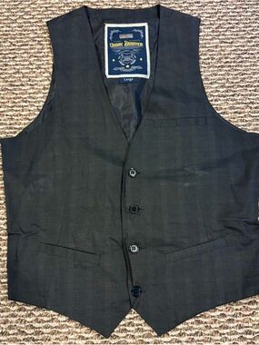 Urban Behavior Black Plaid Men's Dress Vest